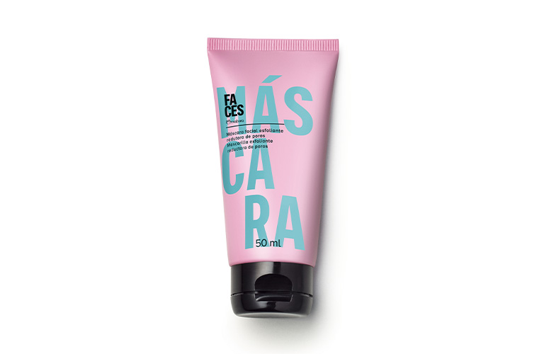 Foto de un envase rosado con tapa negra sobre fondo blanco.